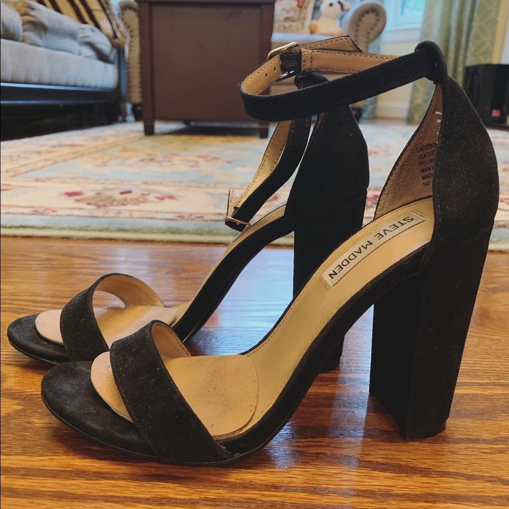 black Steve Madden 4" heels